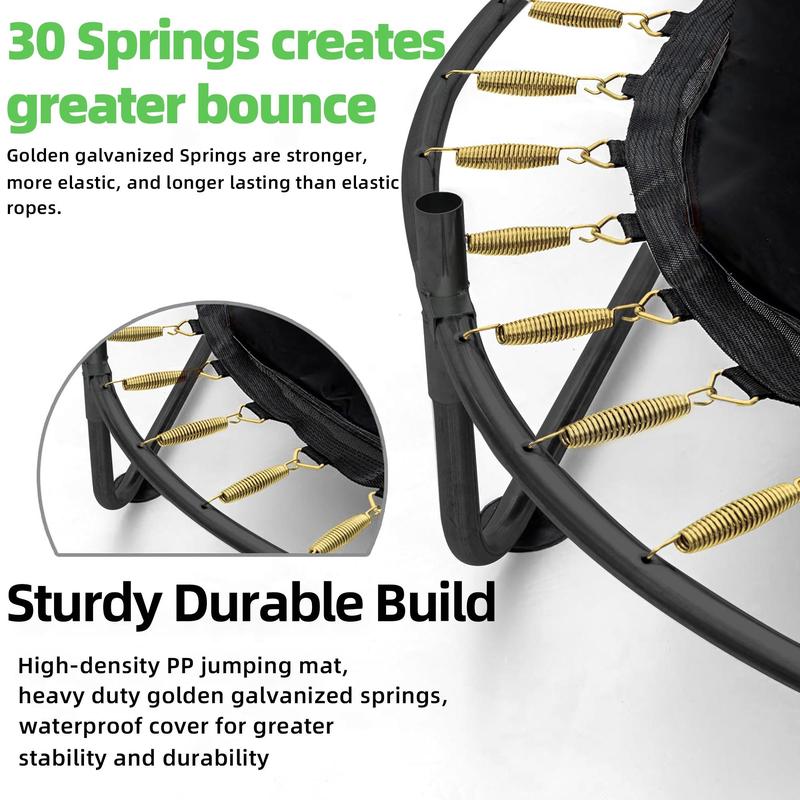 55'' Kids' Safety Trampoline: Includes Basketball Hoop, Swing & Enclosure Net