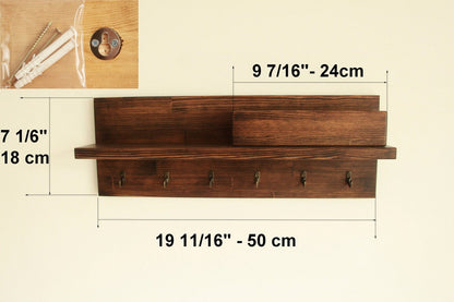 Key and coat rack entryway, Key holder for wall, Mail organizer