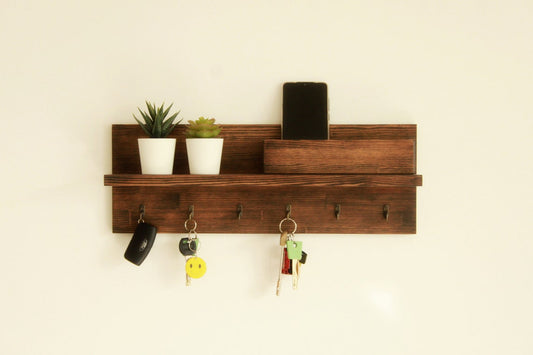 Key and coat rack entryway, Key holder for wall, Mail organizer