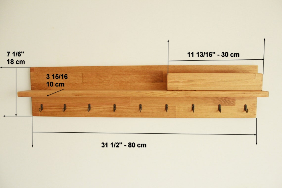 Key and coat rack entryway, Key holder for wall, Mail organizer