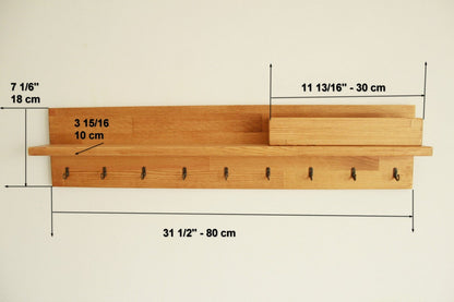 Key and coat rack entryway, Key holder for wall, Mail organizer