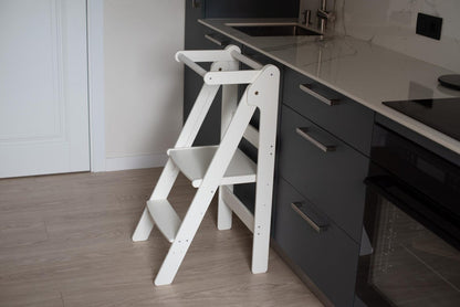 Folding kitchen tower for kids Height adjustable learning step stool for toddlers Montessori tower learning Foldable toddler tower