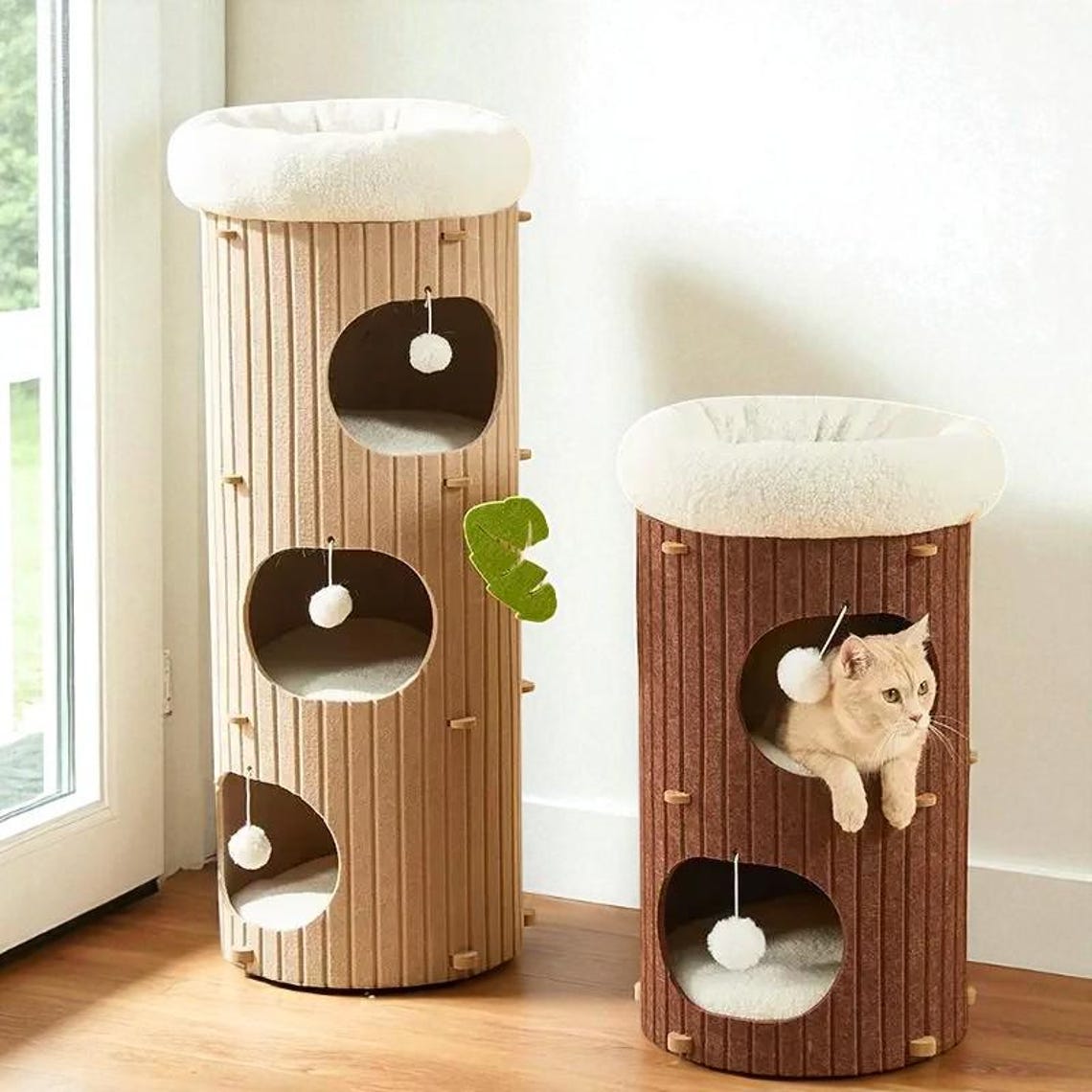 Felt Cat House Tree Stump: Multi-Layer Cat Scratching Board