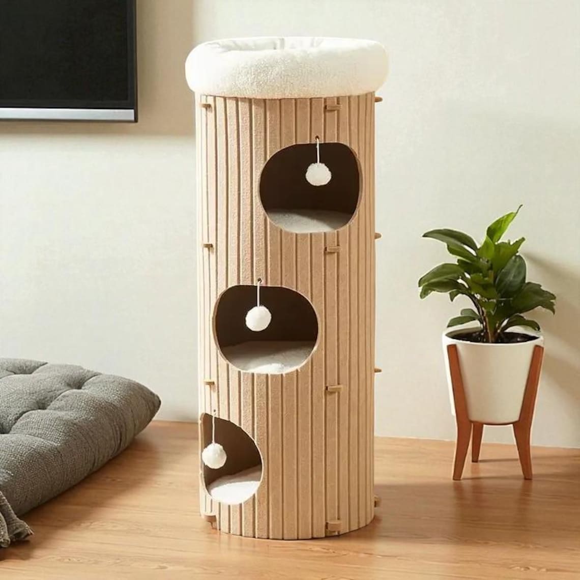 Felt Cat House Tree Stump: Multi-Layer Cat Scratching Board