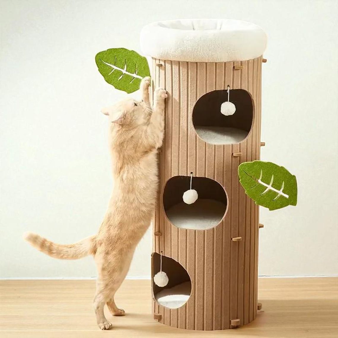 Felt Cat House Tree Stump: Multi-Layer Cat Scratching Board