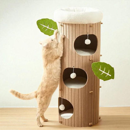 Felt Cat House Tree Stump: Multi-Layer Cat Scratching Board