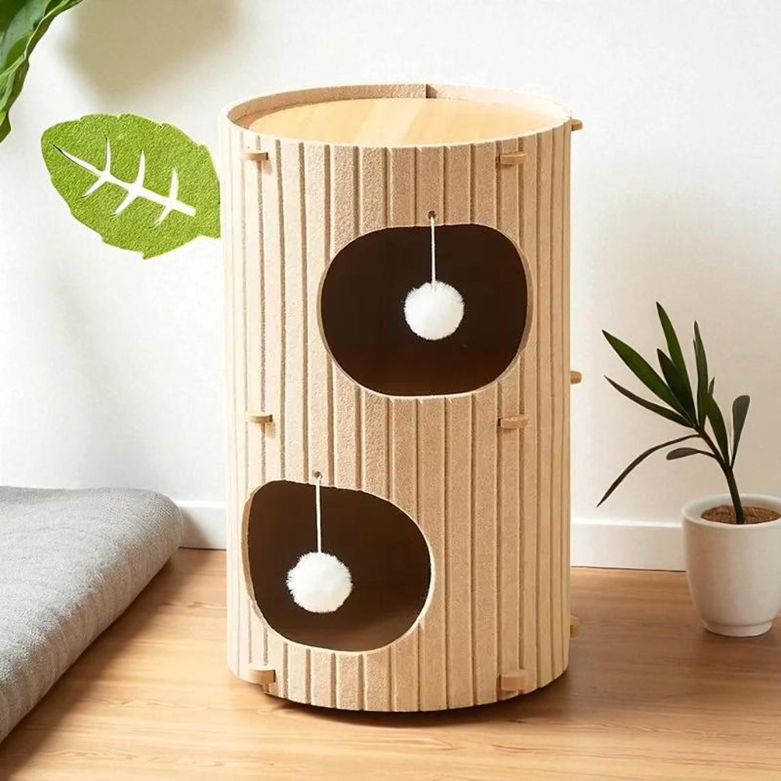 Felt Cat House Tree Stump: Multi-Layer Cat Scratching Board