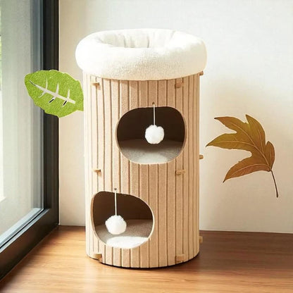Felt Cat House Tree Stump: Multi-Layer Cat Scratching Board